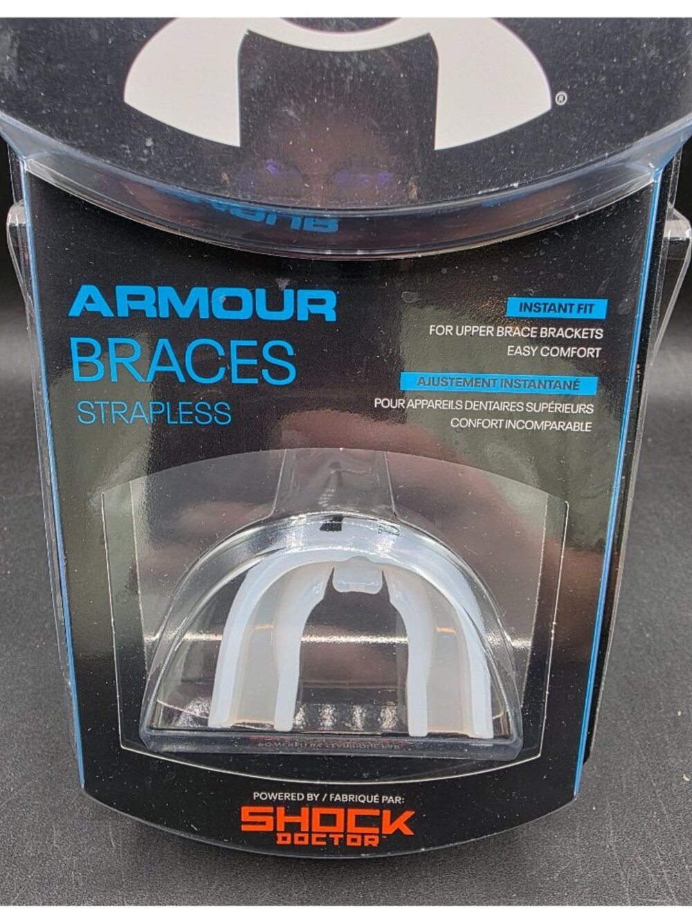 Under Armour Youth Strapless Armour Braces Mouthguard For Ages 11+ White - Picture 3 of 8